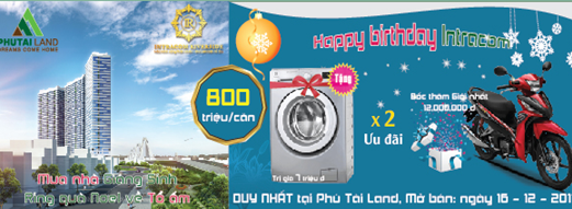 Chương Trình “Cực Hấp Dẫn “ Cho Dự Án Chung Cư Intracom Riverside Vào Ngày 16/12. Lh 0969 793 624 