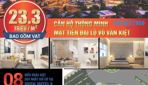 Cơ Hội Đt Sinh Lời Cao Căn Hộ Smarthome High Intela (Auris City) Võ Văn Kiệt P16 Q8 Chỉ 25Triệu/M2