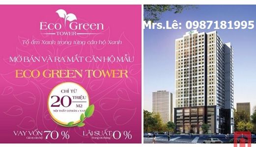 Pp Độc Quyền Eco Green Tower-Rẻ Nhất Tt Hoàng Mai, Ck 1%, Ls0% Đến Khi Nhận Nhà-0987181995