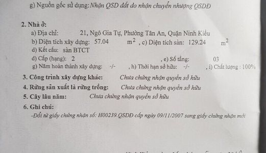  Bán Nhà 1 Trệt 2 Lầu Mặt Tiền Đường Ngô Gia Tự, Vị Trí Đẹp, Cách Bến Ninh Kiều 60m