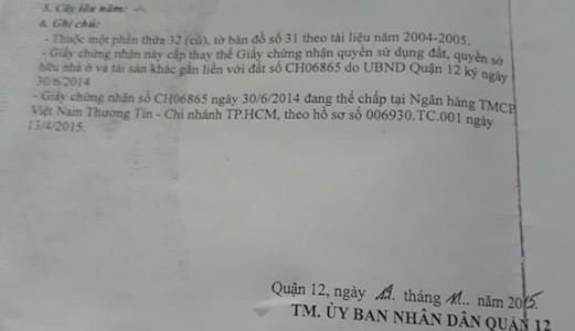 Bán Nhà Đường Tx33 Phường Thạnh Xuân Quận 12, 