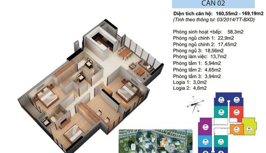 Chính Chủ Cần Cho Thuê Căn Hộ R1.12A02 Tòa Ruby 1, Goldmark City 136 Hồ Tùng Mậu