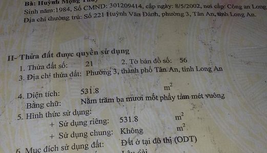   Bán Dãy Phòng Trọ 20 Phòng, Diện Tích 530M2, Trung Tâm Tp Tân An, Giá Chỉ 3,2 Tỷ, Lh 0931 785818