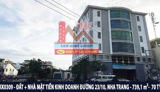 Bán Nhà 7 Tầng+ Đất Mặt Tiền Kinh Doanh Đường 23/10, Nha Trang-Cạnh Chùa Long Sơn 739,1 M Giá 70 Tỷ