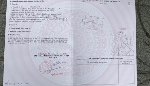 Bán Gấp 4 Lô Đất Đẹp Giá Rẻ Để Định Cư Nước Ngoài Ngay Gần Quốc Lộ 56,Tp.Bà Rịa,3,7 Triệu/M2