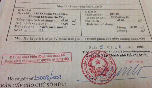 Bán Gấp Nhà Dt 4X12M, Đường Phạm Văn Chiêu, Quận Gò Vấp