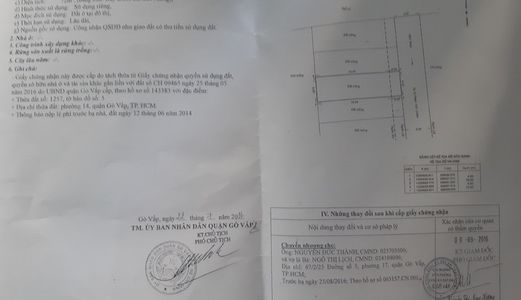 Bán Đất Thổ Cư Hxh 6M, Dt 4,5X16,5M, Quận Gò Vấp