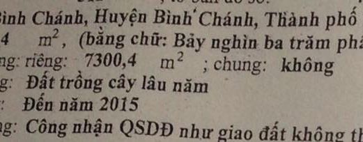 Đất 7300M2 Xã Bình Chánh Chỉ 2,5Tr/m2, Shr. Lh: 0948.24.1719