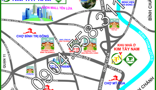 Mở Bán Đất Mặt Tiền Ở Khu Dân Cư Kim Tây Nam