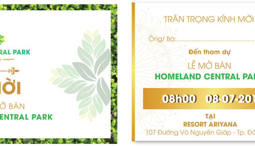 Ngày 8-7 Chính Thức Mở Bán Dự Án Homeland Central Park - Trung tâm Q. Liên Chiểu - Đà Nẵng