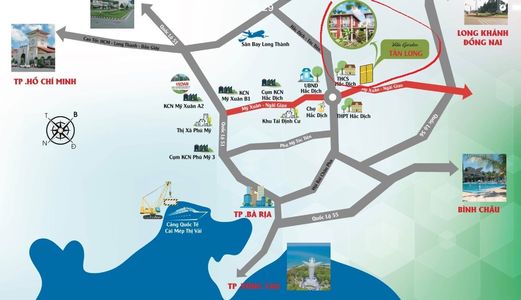 Dự Án Đất Nền Villa Tân Long - Mỹ Xuân Ngãi Giao - Tp Bà Bịa Vũng Tàu - Giá: 1.7 Triệu/m2
