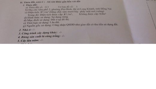 Cần Bán Nhà, Mặt Tiền Quốc Lộ 1A Tại Khu Phố 2 – Phường Phú Bình – Thị Xã Long Khánh – Tỉnhđồng Nai