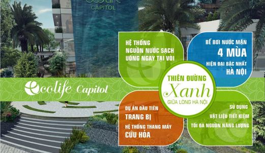 Cho Thuê Căn Hộ Cao Cấp Ecolife Capitol, Trang Bị Full Nội Thất Cao Cấp, DT 76M2, 13 Triệu/tháng
