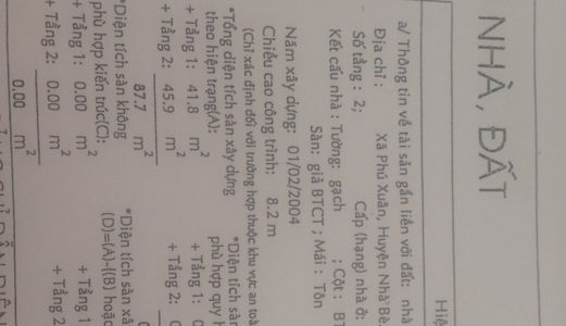 Bán Đất, 1 Trệt 1 Lầu, Diện Tích 42M2 Giá 1.3 Tỷ, Đất Taị Hẻm 2302 Xã Phú Xuân. Lh: 0904484100