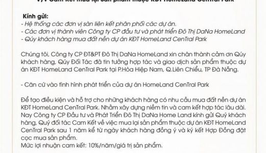 Homeland Central Park - Cơ Hội Cuối Cùng Sở Hữu Đất Nền Đà Nẵng, Cách Biển 500M, Chiết Khấu Khủng 7%