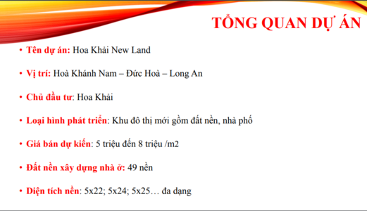 Bán Đất Nền Dự Án Hoa Khải New Land