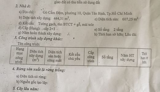 Bán Nhà Mặt Tiền Gò Cấm Đệm P.10 Tân Bình -  Sổ Cn 487.53M2 - Diện Tích 11.8X42.64M - Giá 48 Tỷ