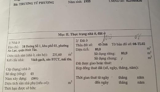 Chính Chủ Bán Nhà Tại Địa Chỉ: 207/39 Đường Hồ Ngọc Lãm