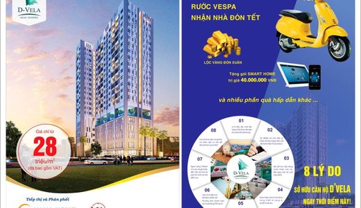 Mua D'vela Trúng Ngay Vespa, 56M2 Chỉ 1.5 Tỷ 0979993590