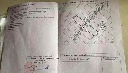 Bán Lô A6-12 Kđt Cột 5,8 Mở Rộng. Diện tích:120M2, mặt tiền: 5M. Hướng: Tây Bắc !!!