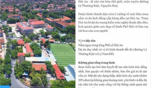 Bán Đất Hội An, Giá Đầu Tư, Hướng Đông Nam Gần Đh Phan Châu Trinh