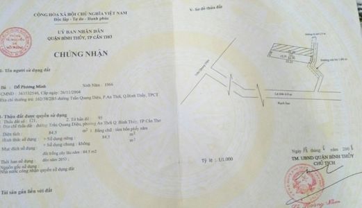 Nền 84.5M2 Hẻm 341 Đ. Đồng Ngọc Sứ, P. An Thới, Bình Thủy - Giá: 670 Triệu