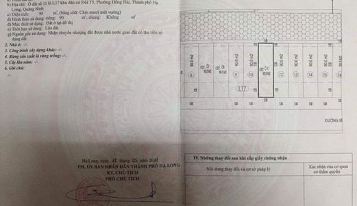 Bán Đất Phân Lô Nhà Ống Khu đô thị Đồi T5, P. Hồng Hà. Diện tích: 90M2, mặt tiền: 5M. Hướng: nam!