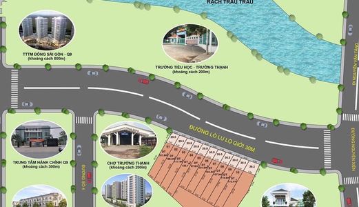 Bán Đất Mặt tiền Đường Lò Lu, Trường Thạnh, Quận 9, Giá Chỉ 3Tỷ/nền Gần UBND