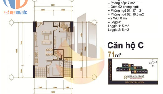 Căn Hộ 2 Phòng ngủ, 2 Wc, Giá Bán 31 Triệu/m2, Tại Chung Cư  60 Hoàng Quốc Việt.