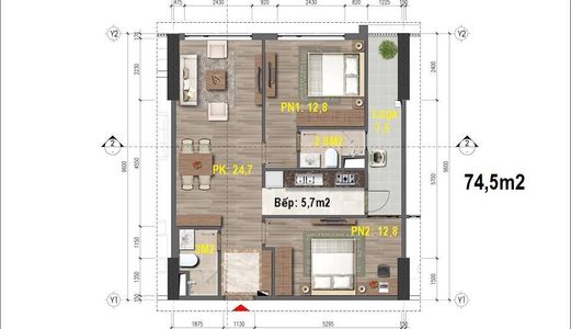 Bán Căn 74.4M2 Suất Ngoại Giao Chung Cư HH 43 Phạm Văn Đồng Bộ Công An.Giá Siêu Tốt.Lh 0975987928