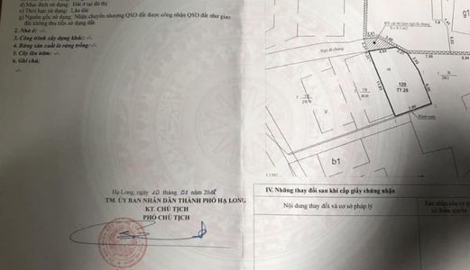 Bán Đất Diện tích 77.26M2, Mặt Tiền: 6.5M. Hướng: Tây Bắc Sau Trường Quang Trung, Cột 5!