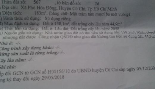 Chính Chủ Cần Bán Đất Thổ Cư Tại Xã Phú Hòa Đông