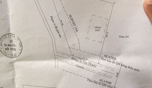 Bán Đất An Sơn 25 - Thuận An- Bình Dương, Hai Mặt Tiền