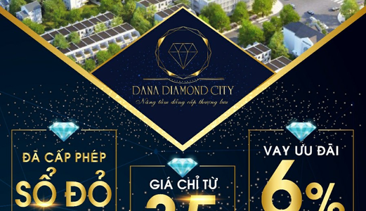 Với 33Tr/m2 Chỉ Còn 1 Vài Lô Khu Biệt Thự Đảo Nổi - Dana Diamond City Được Chiết Khấu 1 Cây Vàng