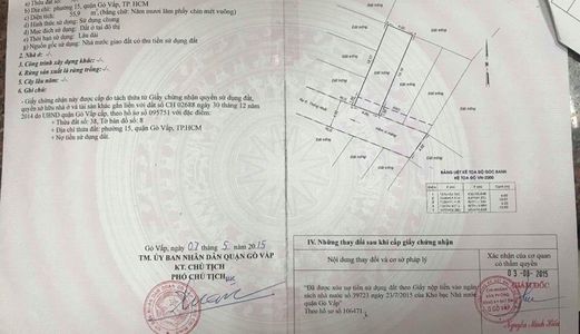 Bán Lô Đất Phường 15 Q. Gò Vấp Có Sổ Hồng 56M²