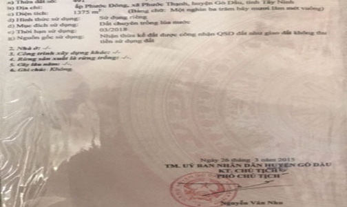 Bán Đất Chính Chủ Tại Phước Đông, Phước Thạnh, Gò Dầu, Tây Ninh.