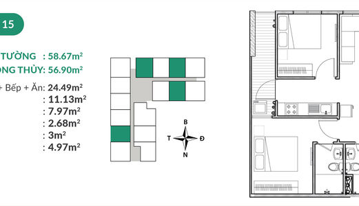 Bán Căn Hộ Chung Cư 56M2 Tại Bắc Giang-Areca Garden.Lh:0888921093