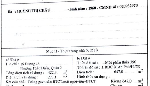 Biệt Thự Thảo Điền - Mặt Tiền Đường 46 - Có Hồ Bơi - Đang Còn Hợp Đồng Cho Thuê 1.5 Năm