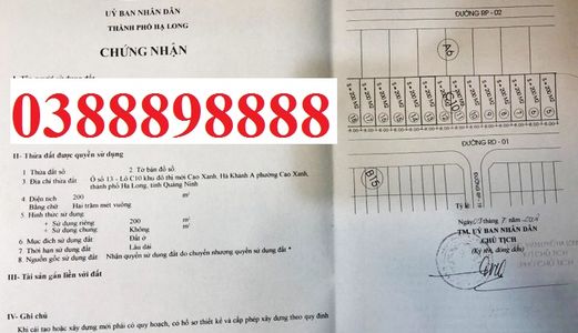 Cần Bán Lô Đất Dự Án Cao Xanh – Hà Khánh A - C10 - Ô13