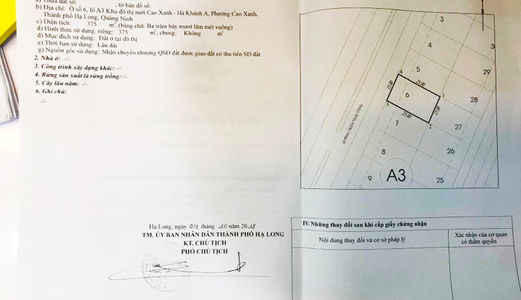 Cần Bán Ô Đất Khu Dự Án Đô Thị Cao Xanh A  -  A 3- Ô 6