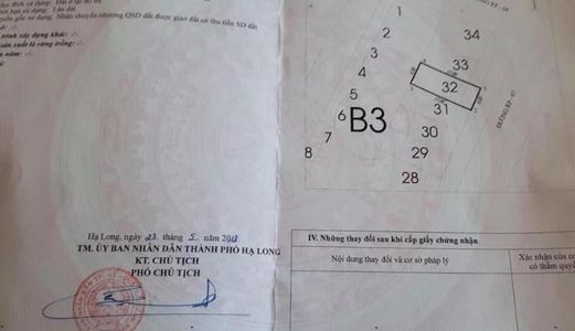 Bán Lô B3-32 Kđt Cao Xanh Hà Khánh A . Diên tích: 90M2, mặt tiền: 6M.Hướng: Đông Nam !!!