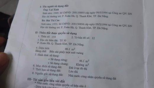 Bán Nhà Cấp 4 Gác Lững Kiệt 388 Trần Cao Vân Kiệt 3M Kiệt Thông Cách Đường Chính 20M 
