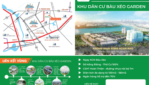 Đất Nền Bàu Xéo Gần Trung Tâm Trảng Bom Giá 345 Tr/nền (50%)