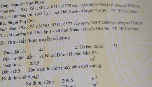 Bán Đất. Lê Văn Lương Nhà Bè