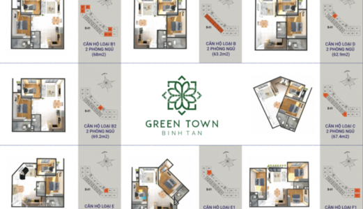 Căn Hộ Greentown Bình Tân Block Đẹp Nhất Dự Án,view 4 Mặt Tiền Đường Lớn