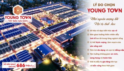 Mở Bán Dự Án Young Town Sát Cầu Vượt Củ Chi  Giá 399Triệu, Vị Trí Đẹp, Shr 