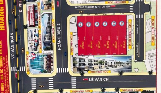 Bán Đất Nền Mt Hoàng Diệu 2, Thủ Đức Sổ Hồng Full Thổ Cư Diện Tích 87,7 M2 Giá . . . .