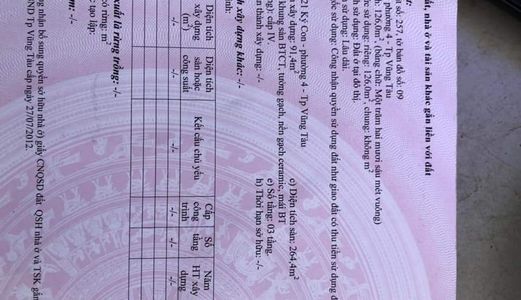 Bán Nhà Mặt Tiền Đường Ký Con, Phường 4 Thành Phố Vũng Tàu, Lh; 0937123812