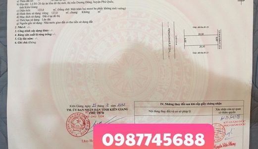 Bán Nền 67Ha Khu Đô Thị Bắc Dương Đông - Phú Quốc - Kiên Giang