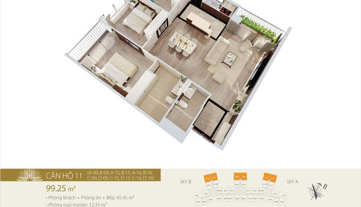 Chính Chủ Bán Căn Hộ 98M2, 3 Phòng ngủ, thuộc Dự Án Imperia Sky Garden